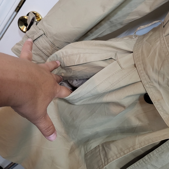 Zara Basic Kahki long Sleeve Trench Coat - Picture 4 of 13